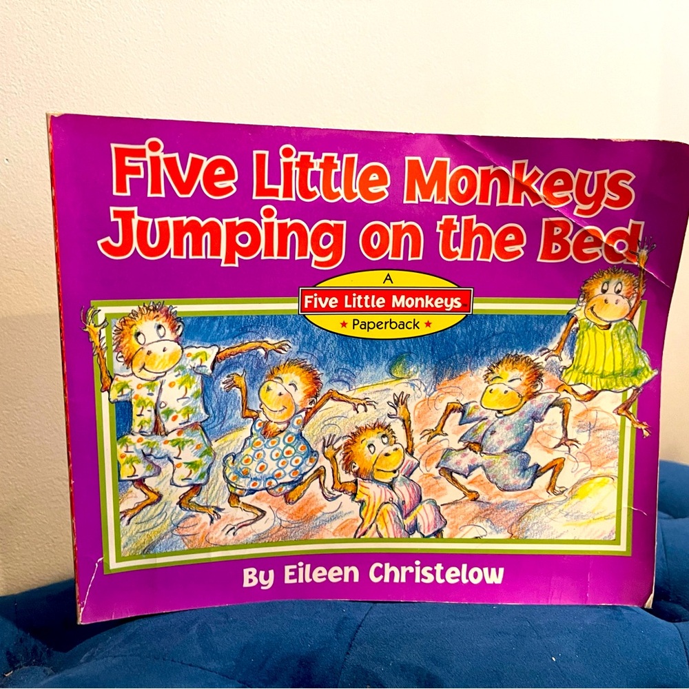 Vintage 1989 Five Little Monkeys Jumping On The Bed Book